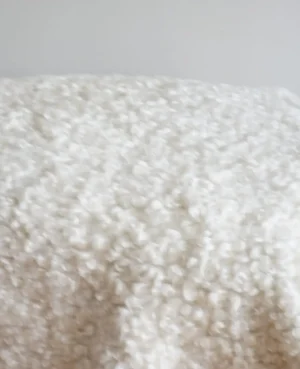 White lambskin sheepskin rug wool gotland sweden